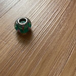 Pandora watercolor style glass beads pink green teal